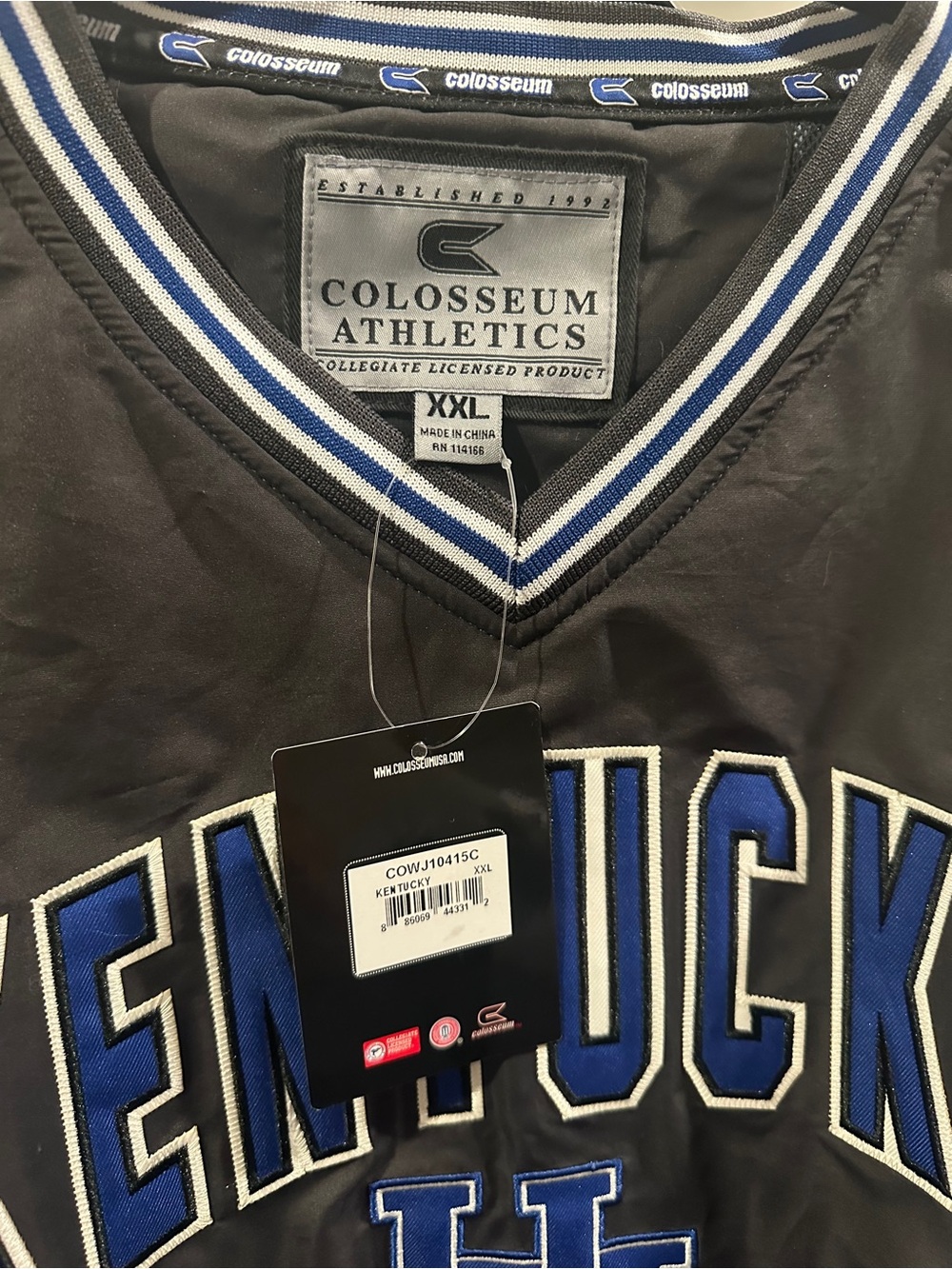 Colosseum Kentucky Black & Royal Blue Pullover Jacket - Picture 2 of 3